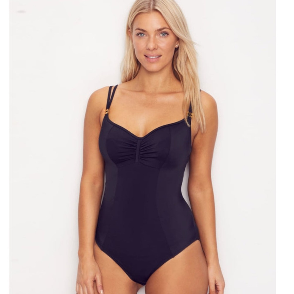 NWT Panache Anya Riva balconnet  Black One-Piece Swimsuit MSRP $104